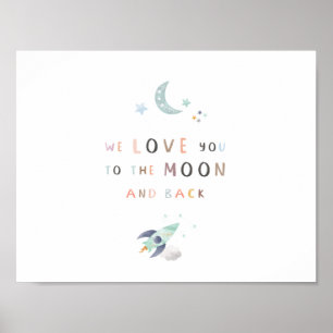 Amo-Te À Lua E À Poster Da Enfermeira De Trás