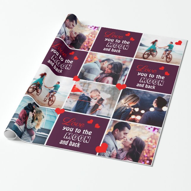 Amo-te à lua e ao papel de embrulho de fotos (Desenrolado)