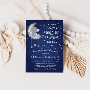 Amo-Te A Lua E O Convite Ao Chá de fraldas De Trás