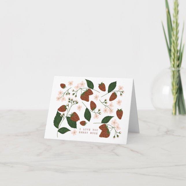 Amo-Te Berry Muito Cartão De Namorados (Frente)