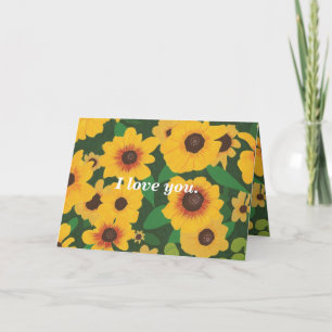 Amo-te, Cartão de Proposta de Casamento Sunflower