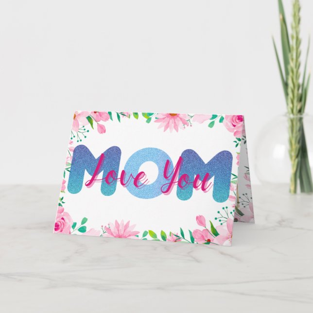 Amo-te, mãe - Cartão de Dia de as mães personaliza (Frente)