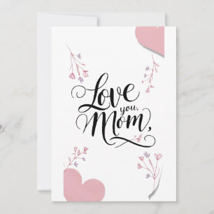 Amo-te, mãe, cartão de presente de dia de as mães