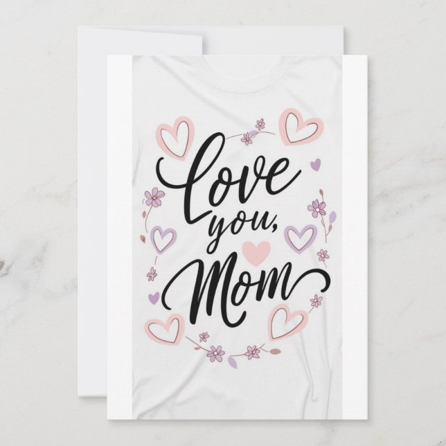 Amo-te mãe, cartão de presente de dia de as mães (Frente)