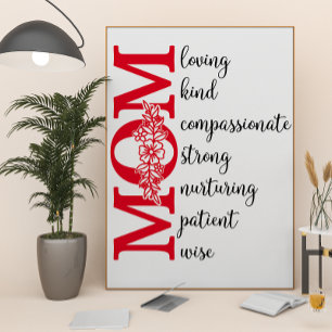 Amo-te, mãe.traços de caractere Poster