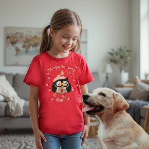 Amo você mais Camiseta Vermelha da Coruja