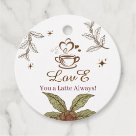 Amo Você Um Café Sempre Etiqueta de Presente