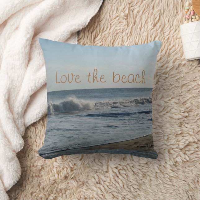 Amor à Praia Areia do Oceano Almofada de Arremesso (Cobertor)