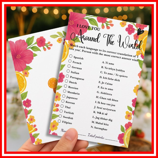 Amor à Primeira Spritz Eu Te Amo Jogo de Casamento (Criador carregado)