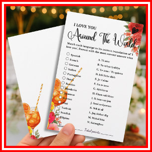 Amor à Primeira Spritz Eu Te Amo Jogo de Casamento