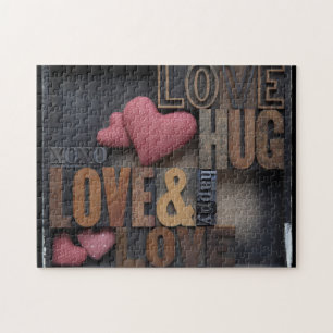 Amor abraço feliz quebra-cabeça de quebra-cabeça