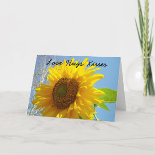 Amor Abraços Beijos Cartões Amarelo Jardim Girasso