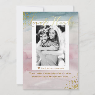 Amor & Agradecimento Glam Aquarela Dourado Foto de