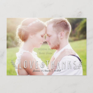AMOR & AGRADECIMENTO Tipografia Foto Carta Frente