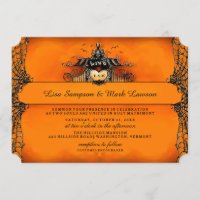 Amor alaranjado & preto do convite de casamento do