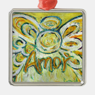 Amor Angel Word (espanhol "Amor") Ornamentos de Fé