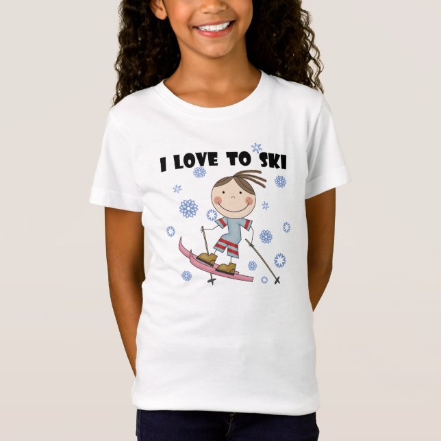 Amor ao esqui - camiseta e presentes da menina (Frente)