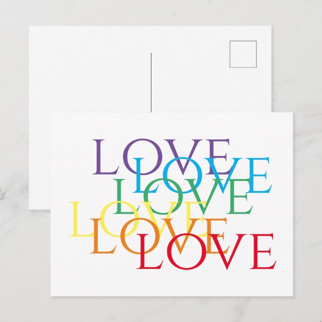 AMOR ARCO-ÍRIS Cartão Postal (Frente/Verso)