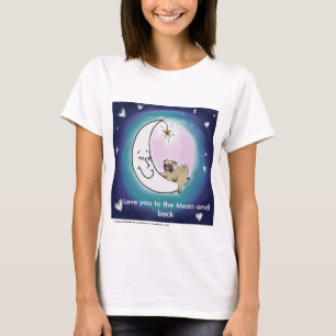 Amor B4 você à lua e ao t-shirt traseiro