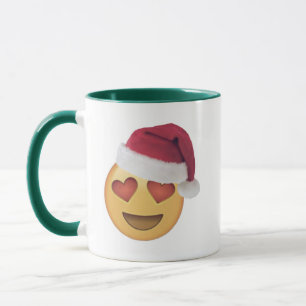 Amor beijo Emoji sob a mira da caneca de Natal