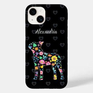 Amor bonito Meu Terrier Design Floral de Boston