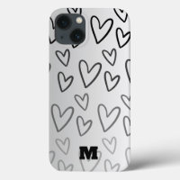 amor bonito, preto e branco, telefone personalizad