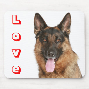 Amor Cachorro Pastor Alemão Retrato Mouse Pad
