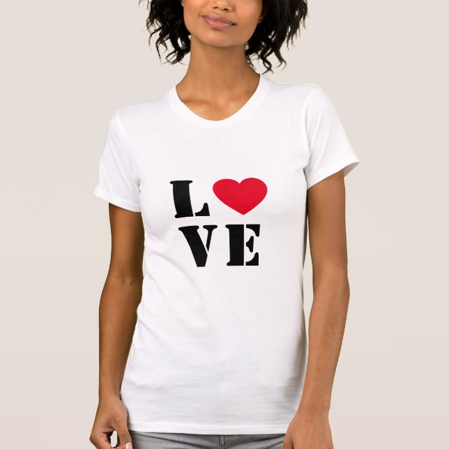 Amor, Camiseta Bela Jérsei de Mulheres do Coração  (Frente)