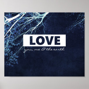 amor citação natureza arte poster a azul