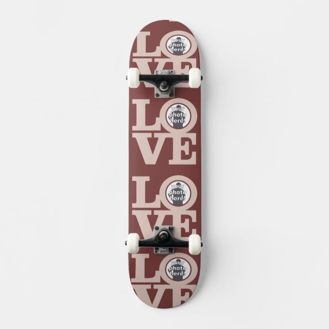 AMOR COM SEU skate personalizado DE 4 FOTOS (Frente)