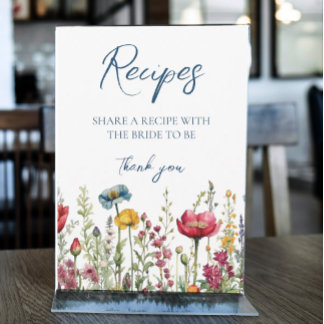 Amor com Sinal de Mesa de Flores Selvagens Bloquea