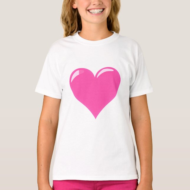 Amor com T-Shirt de Coração Rosa (Frente)