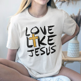 Amor Como Jesus Camisa, Camiseta Cristã Ocidental