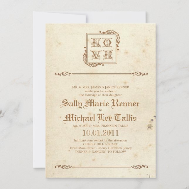 AMOR - convite do livro de histórias do conto de (Frente)