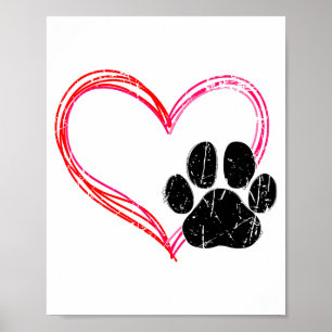 Amor Coração Gato Cachorro Impressão Pata, Present