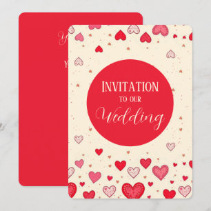 Amor, Corações, Namorados, Casamento - Convite