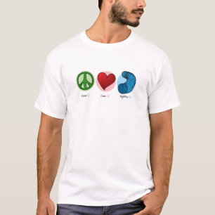 Amor da paz & t-shirt da agilidade do cão
