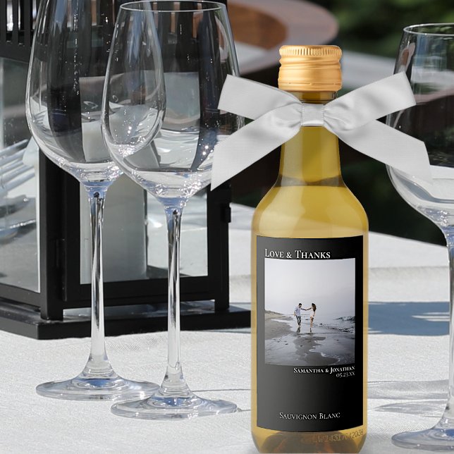 Amor de Casamento e Obrigados Foto Negra Moderna M (Criador carregado)