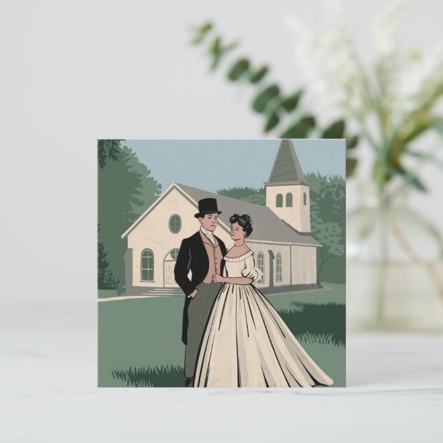 Amor de Celebração de Convite para Casamento Elega (Em pé/Frente)