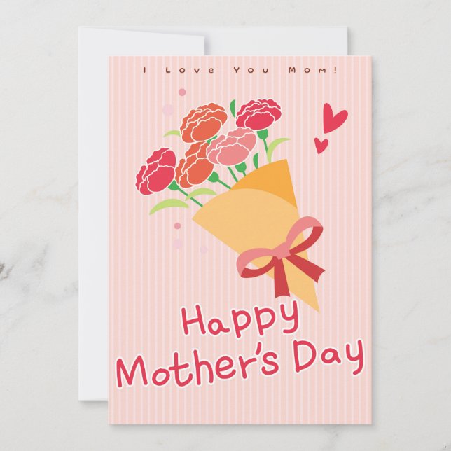 Amor de mãe - Cartão de Dia de as mães elegante (Frente)