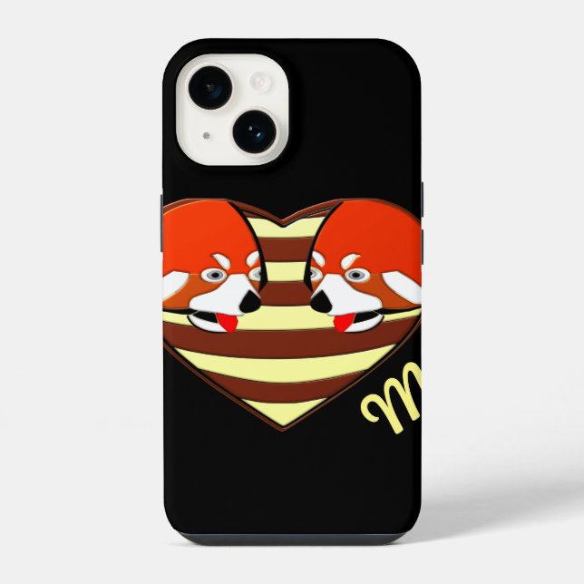 Amor de Panda Vermelho coração (Verso)