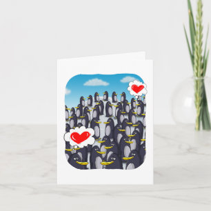 Amor de Pinguim para o Dia dos Namorados cartão en