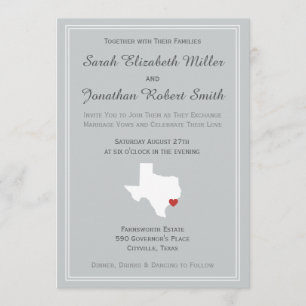 Amor de Texas - convite customizável do casamento