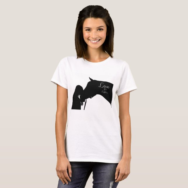 Amor de uma camisa equestre do cavalo da vida (Frente Completa)