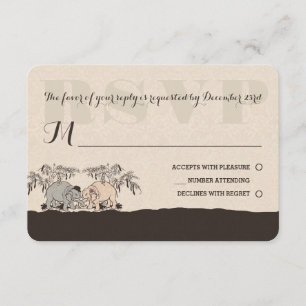 Amor do elefante que Wedding o cartão de Rsvp
