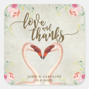 amor do flamingo e etiqueta cor-de-rosa dos