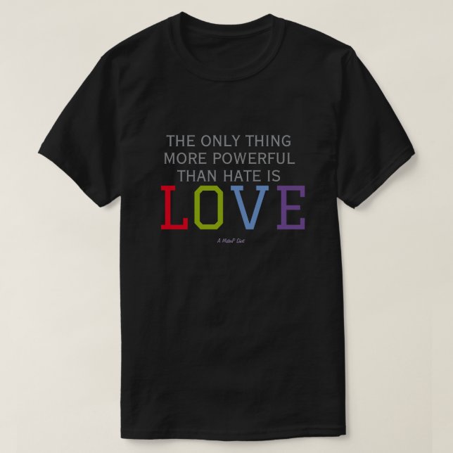 AMOR (dupla face) (escuro) - Uma Camisa MisterP (Frente do Design)