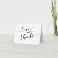 Amor e Agradecimento Casamento Rosto Preto Script