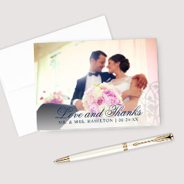 Amor e Agradecimento Foto de Casamento Azul Marinh