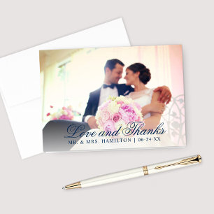 Amor e Agradecimento Foto de Casamento Azul Marinh